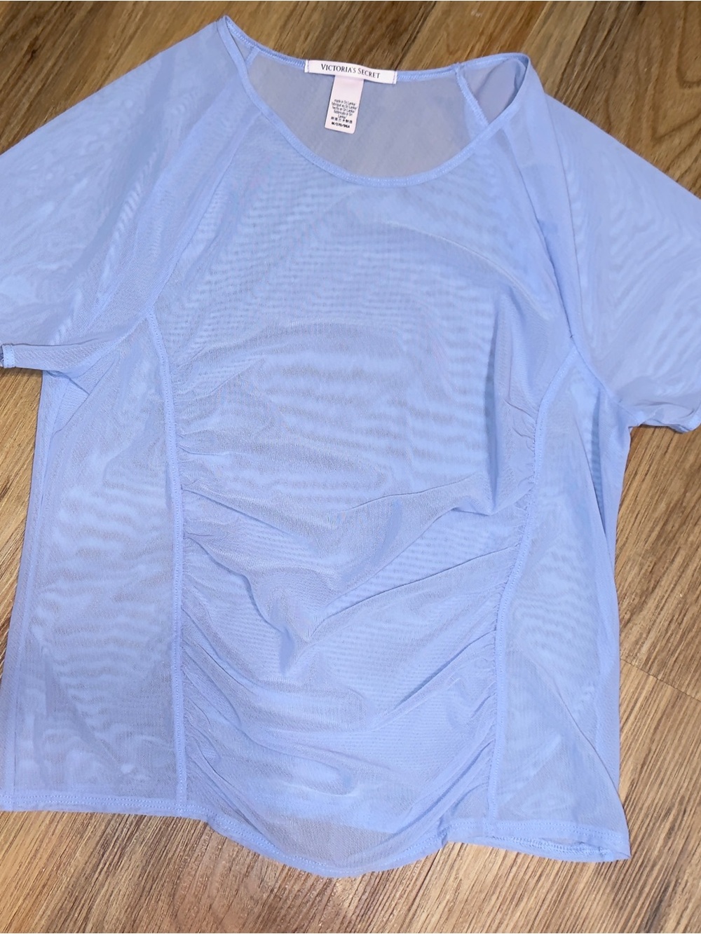 Victoria's Secret Pale Blue Mesh Short Sleeve Tee